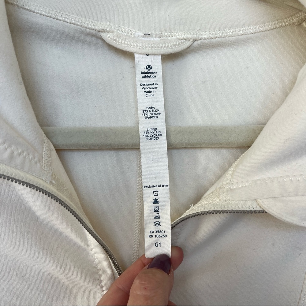 lululemon athletica Daily Yoga Polar Cream Zip-Up Jacket Sz 6 - Picture 7 of 9